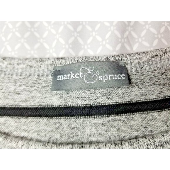 Womens Market & Spruce 3/4 sleeve Gray w/Black Stripe - Large - Picture 4 of 5